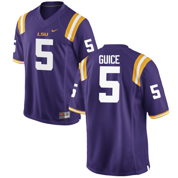 Men LSU Tigers #5 Derrius Guice College Football Jerseys Game-Purple